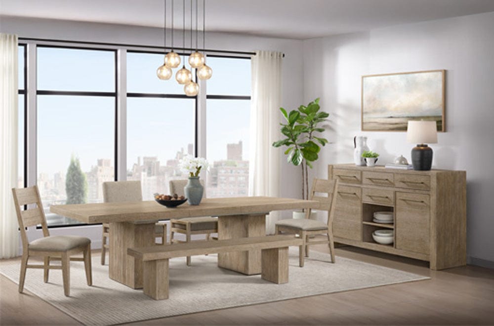 Intercon Furniture - Nash Backless Bench in Weathered Sand - NS-CH-7015B-WSN-C view 3