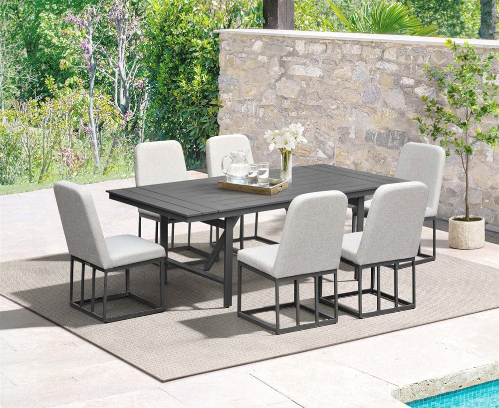 Intercon Furniture - Navarro Outdoor Dining Uph. Side Chair in Mocha - NV-CH-380C-MCA-RTA view 5