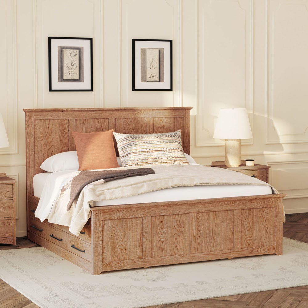 Intercon Furniture - Oak Park King Captain's Bed w-6 Drawers in Taupe - OP-BR-5850K3-TAU-C view 4