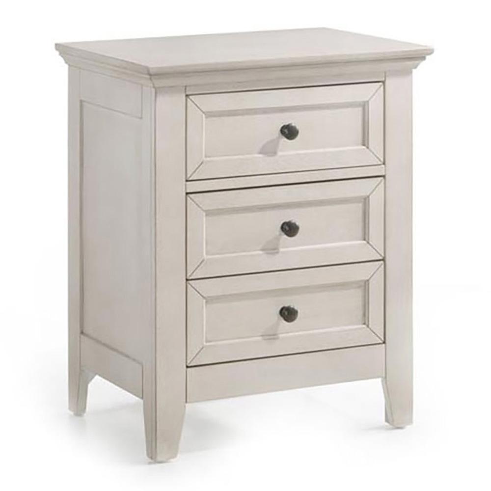 Intercon Furniture - San Mateo Nightstand, 3 Drawer in Rustic White - SM-BR-8803-RWH-C view 1