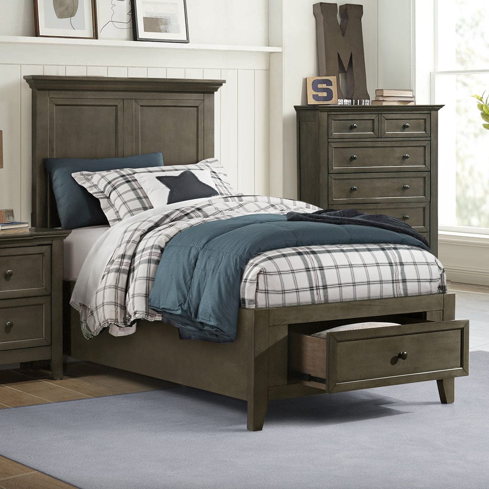 Intercon Furniture - San Mateo Youth Twin Storage Bed in Gray - SM-BR-4325TS-GRY-C view 2