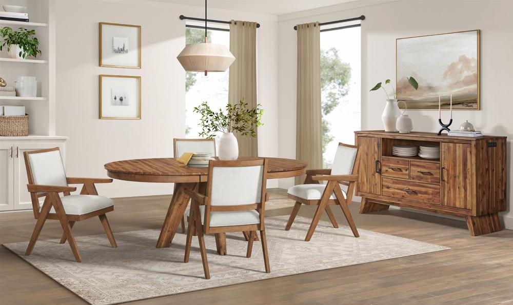 Intercon Furniture - Vantage Round Dining Table in Organic Spice Acacia Finish veiw 2