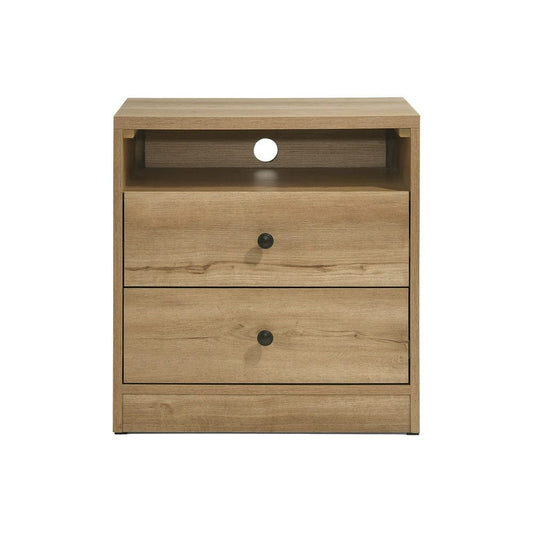 Intercon Furniture - Vega Nightstand in Natural Oak Melamine - VG-BR-2202-NNM-C view 2
