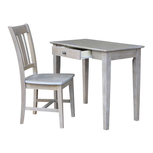 International Concepts - Desk with Drawer - Small Size and Chair in Washed Gray Taupe Finish in Washed Gray Taupe Finish - K09-OF-49-C10 view 2