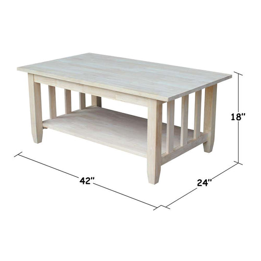 International Concepts - Mission Tall Coffee Table - BJ6TC view 2