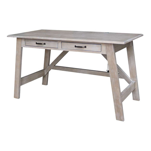 International Concepts - Serendipity Desk with 2 Drawers and Chair in Washed Gray Taupe Finish in Washed Gray Taupe Finish - K09-OF-69-C465 view 2