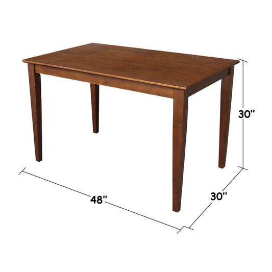 International Concepts - Solid Wood Top Table - Shaker Legs in Espresso Finish - K581-3048-30S view 2