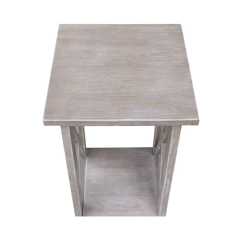 International Concepts - 24in X-Sided Plant Stand in Washed Gray Taupe Finish - OT09-3071X veiw 6