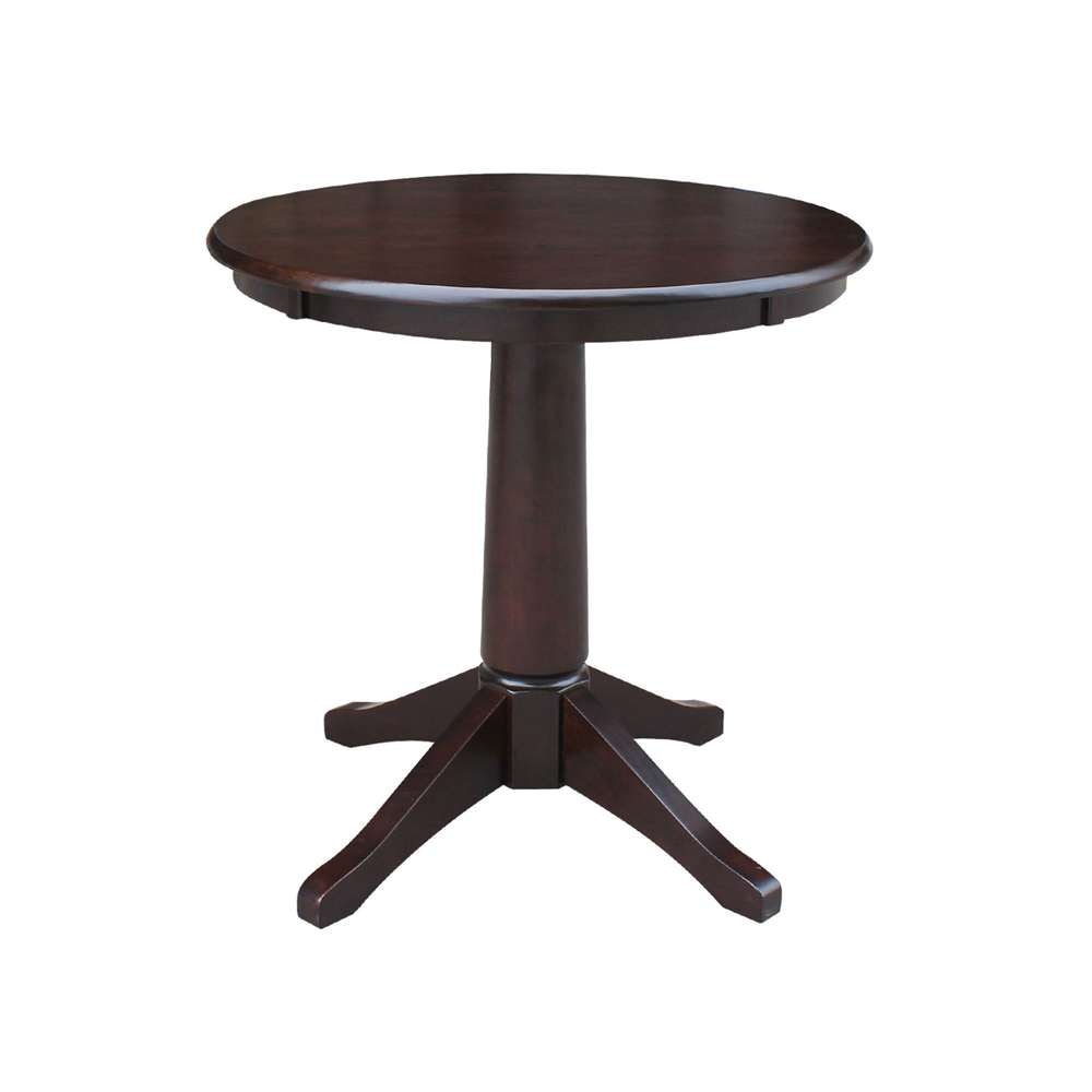 International Concepts - 30in Round Top Ped Table - 28.9inH in Rich Mocha Finish - K15-30RT-27B veiw 1