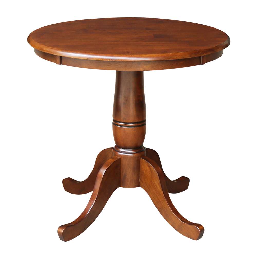 International Concepts - 30in Round Top Ped Table - 29.1inH in Espresso Finish - K581-30RT veiw 1