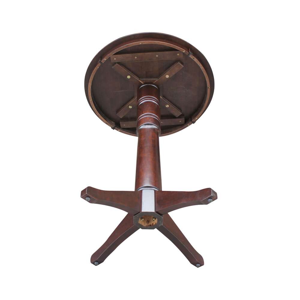 International Concepts - 30in Round Top Ped Table - 40.9inH in Rich Mocha Finish - K15-30RT-27B-6B-2 veiw 6