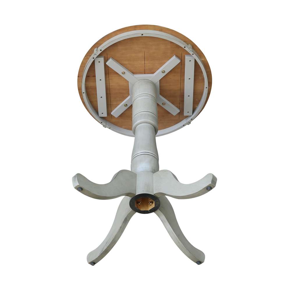 International Concepts - 30in Round Top Ped Table - 41.1inH in Hickory/Stone Finish - K41-30RT-6B-2 veiw 4