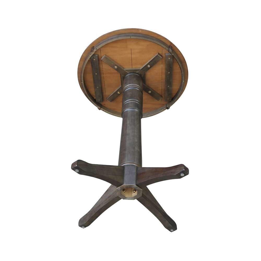 International Concepts - 30in Round Top Ped Table - 41.9inH in Hickory/Washed Coal Finish - K45-30RT-27B-6B-2 veiw 4