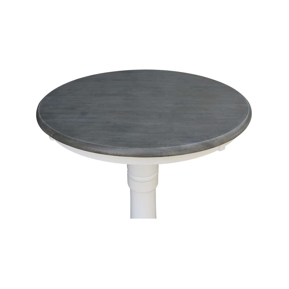 International Concepts - 30in Round Top Ped Table - 41.9inH in White/Heather Gray Finish - K05-30RT-27B-6B-2 veiw 5