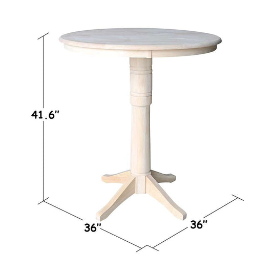International Concepts - 36in Round Top Ped Table - 40.9inH - K-36RT-27B-6B-2 veiw 2