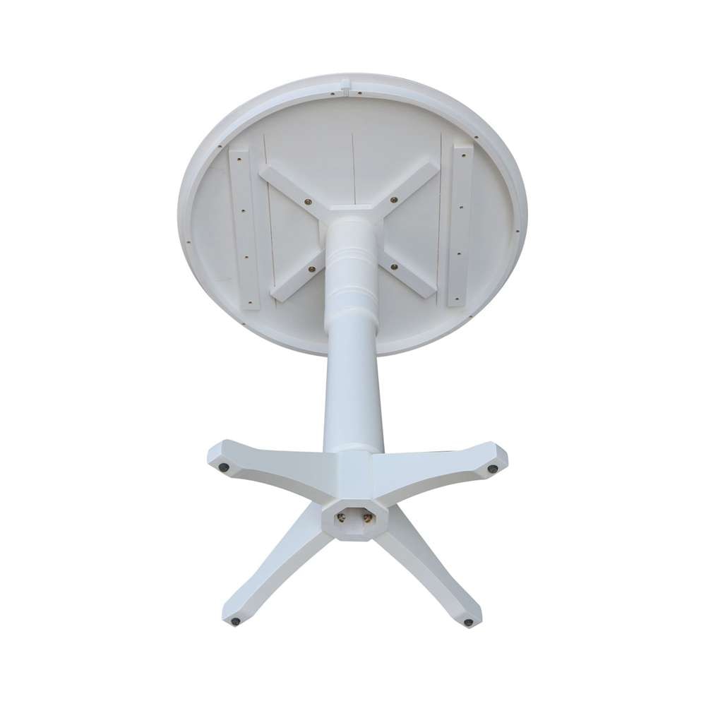International Concepts - 36in Round Top Ped Table - 41.9inH in White Finish - K08-36RT-27B-6B-2 veiw 4