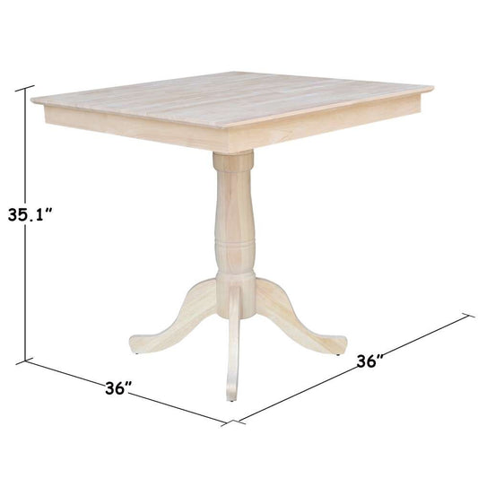 International Concepts - 36X36in Square Top Ped Table - 41.1inH - K-3636TP-30P-6B-2 veiw 2