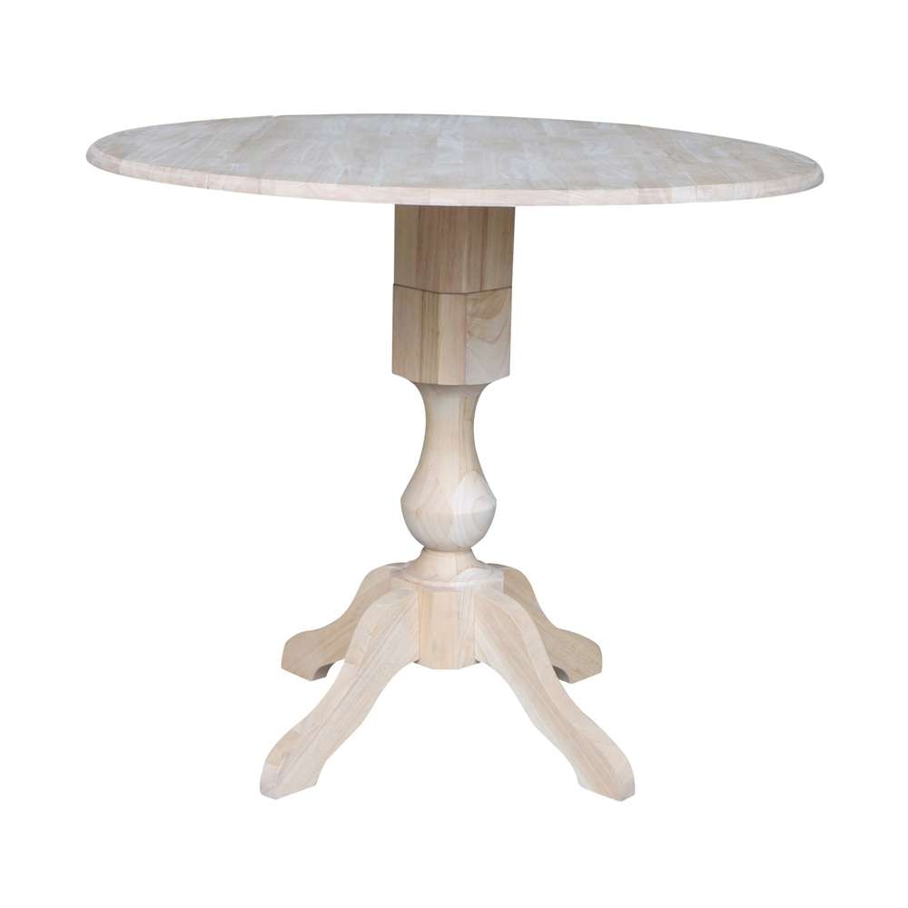 International Concepts - 42in Round Dual Drop Leaf Ped Table - 36.3inH - K-42DPT-11P veiw 1