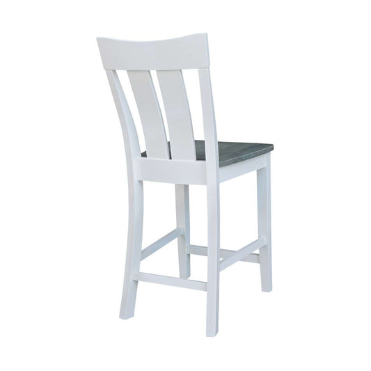 International Concepts - Ava Counter Height Stool - 24inSH in White/Heather Gray Finish - S05-132 veiw 2