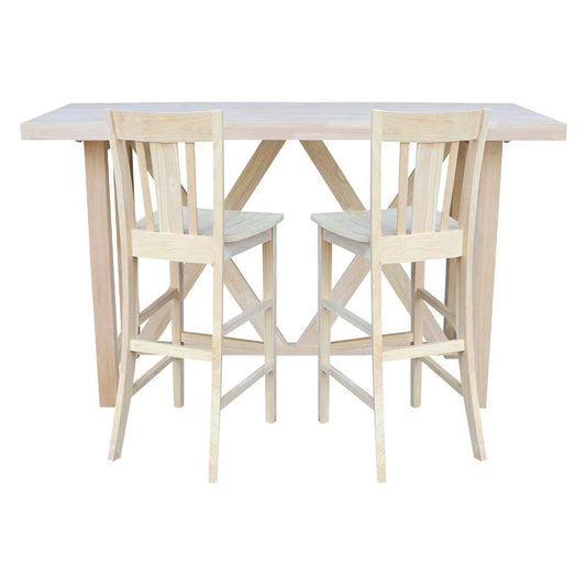 International Concepts - Bar Height Table with 2 Bar Height Stools - 30inSH - K-7228-42-S103-2 veiw 2