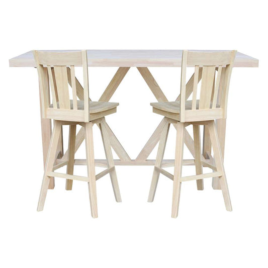 International Concepts - Bar Height Table with 2 Bar Height Stools - 30inSH - K-7228-42-S103SW-2 veiw 2