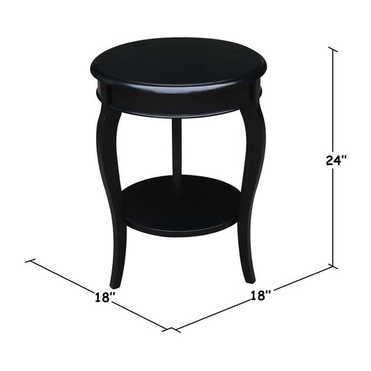 International Concepts - Cambria Round End Table in Black Finish - OT46-18R-18 veiw 2