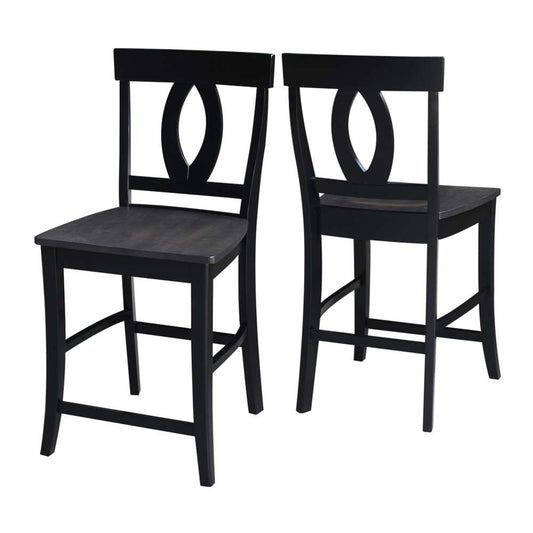 International Concepts - Cosmo Counter Height Stool - 24inSH in Coal Finish - S75-1702 veiw 2
