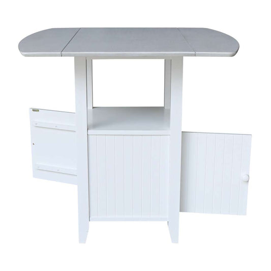 International Concepts - Dual Drop Leaf Bistro Table - Counter Height with Storage - T128-3638DPG veiw 2