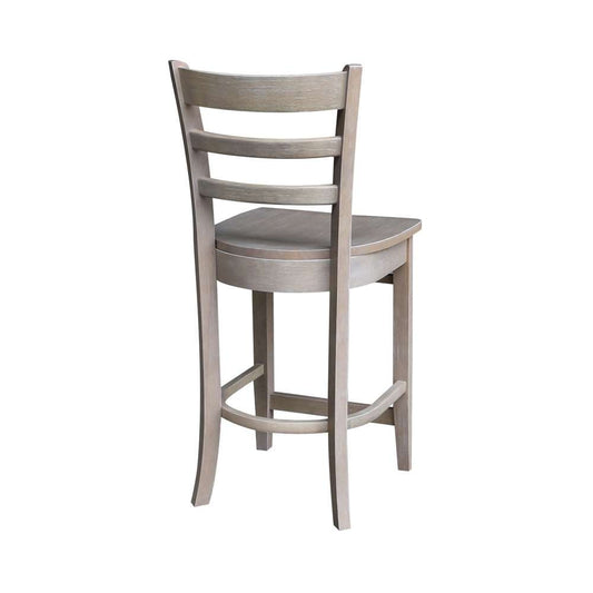 International Concepts - Emily Counter Height Stool - 24inSH in Washed Gray Taupe Finish - S09-6172 veiw 2
