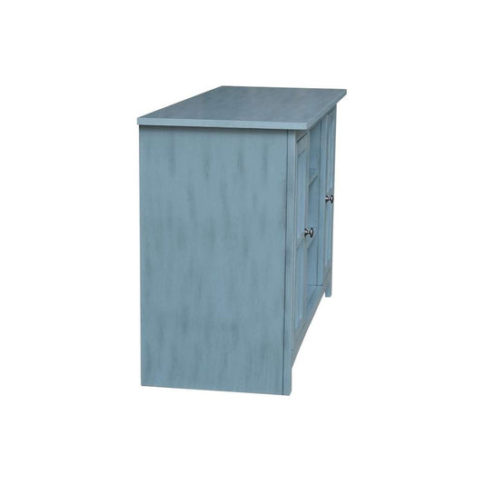 International Concepts - Entertainment / Tv Stand with 2 Doors - 48in in Ocean Blue - Antique Rubbed Finish - TV32-34 veiw 2