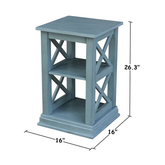International Concepts - Hampton Accent Table with Shelves in Ocean Blue - Antique Rubbed Finish - OT32-70A veiw 2