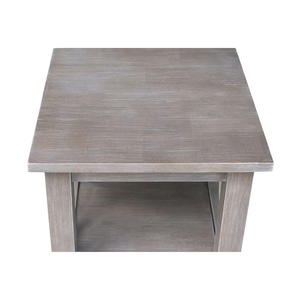 International Concepts - Hampton Accent Table with Shelves in Washed Gray Taupe Finish - OT09-70A veiw 6