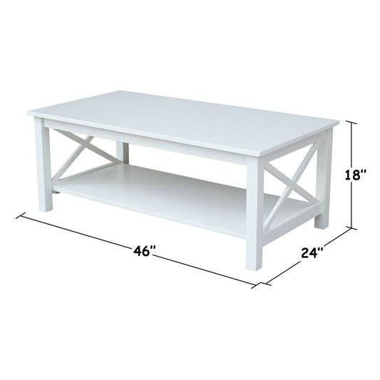 International Concepts - Hampton Coffee Table in White Finish - OT08-70C veiw 2