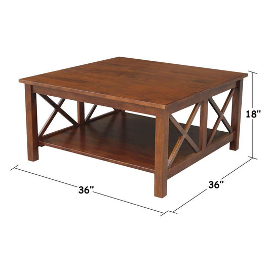 International Concepts - Hampton Square Coffee Table in Espresso Finish - OT581-70SC veiw 2