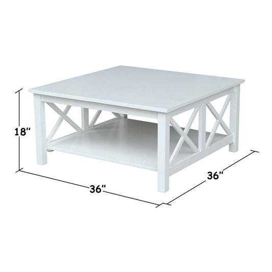 International Concepts - Hampton Square Coffee Table in White Finish - OT08-70SC veiw 2