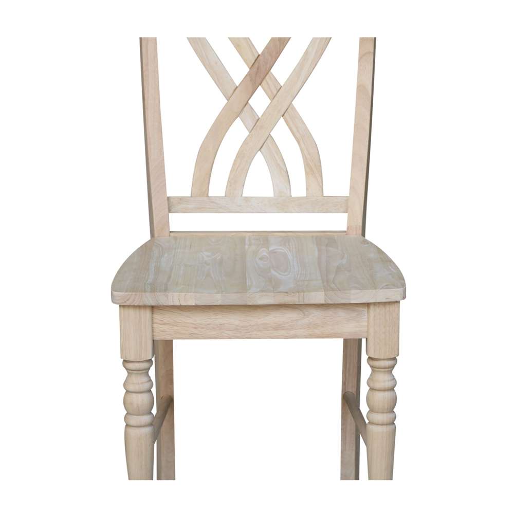 International Concepts - Lattice Bar Height Stool - 30inSH - S-3903 veiw 6