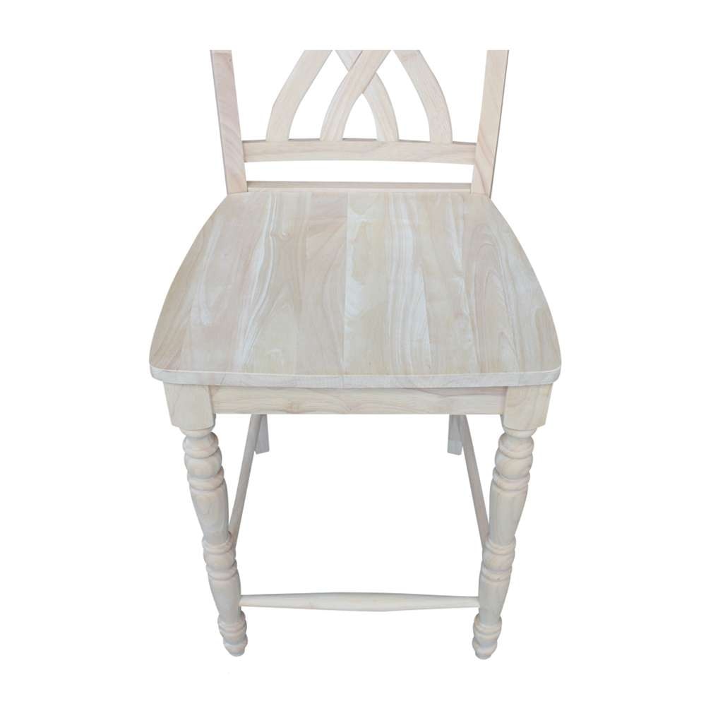 International Concepts - Lattice Counter Height Stool - 24inSH - S-3902 veiw 7