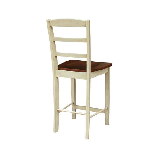 International Concepts - Madrid Counter Height Stool - 24inSH in Antiqued Almond/Espresso Finish - S12-402 veiw 2