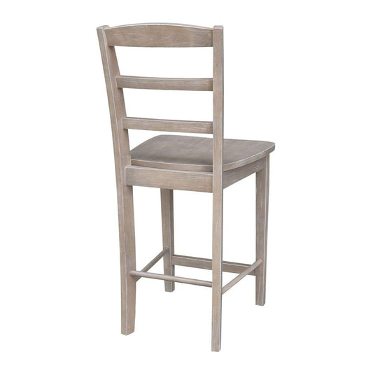 International Concepts - Madrid Counter Height Stool - 24inSH in Washed Gray Taupe Finish - S09-402 veiw 2