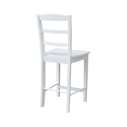 International Concepts - Madrid Counter Height Stool - 24inSH in White Finish - S08-402 veiw 2