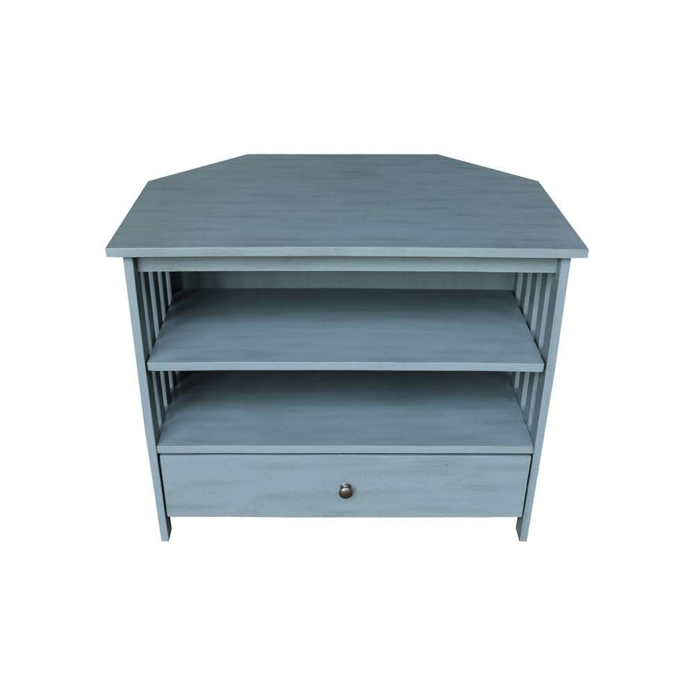 International Concepts - Mission Corner Tv Stand in Ocean Blue - Antique Rubbed Finish - TV32-27 veiw 6
