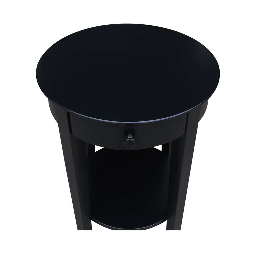International Concepts - Phillips Accent Table with Drawer in Black Finish - OT46-2128 veiw 6