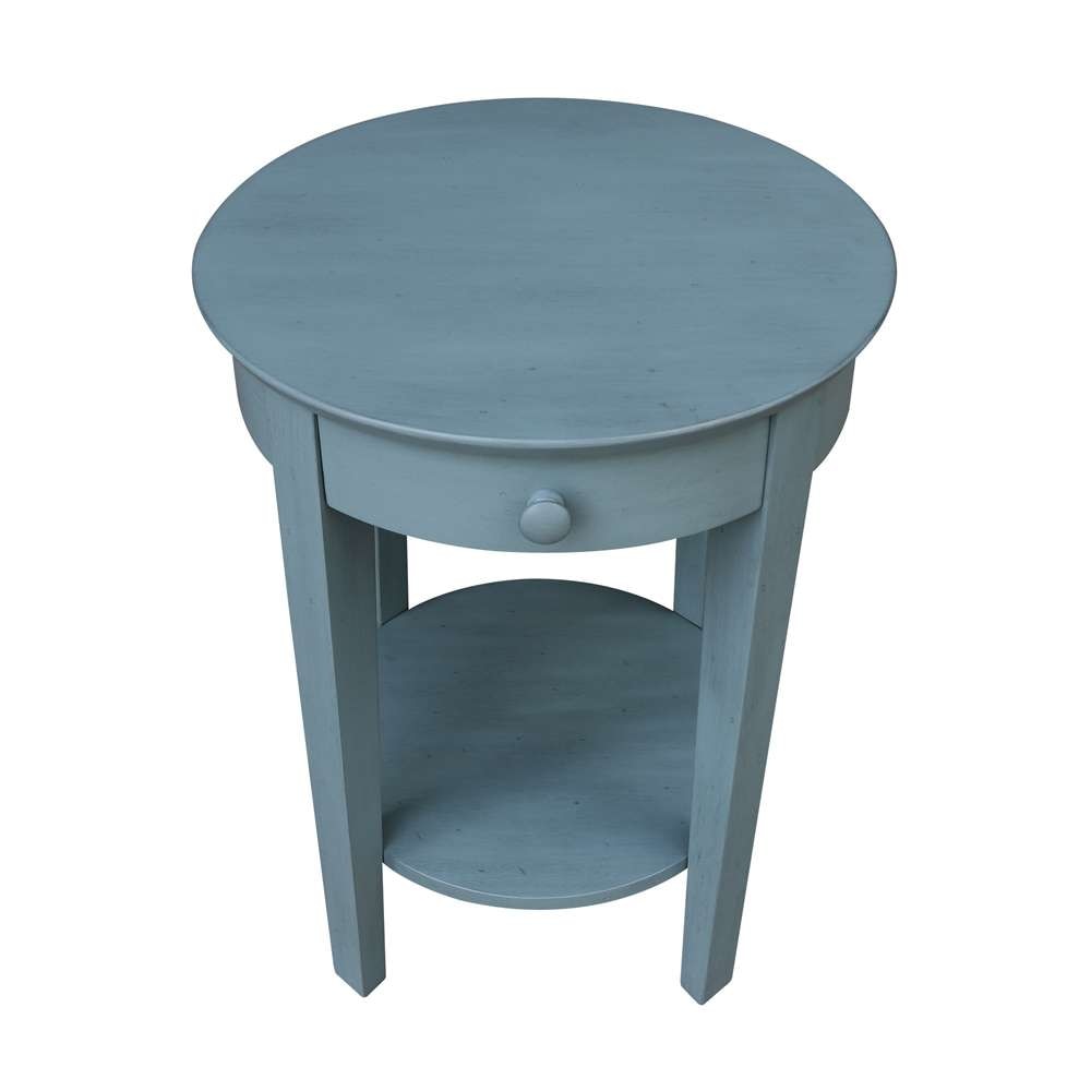 International Concepts - Phillips Accent Table with Drawer in Ocean Blue - Antique Rubbed Finish - OT32-2128 veiw 11