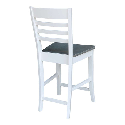 International Concepts - Roma Counter Height Stool - 24inSH in White/Heather Gray Finish - S05-3102 veiw 2