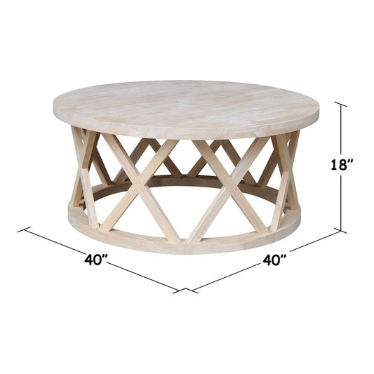 International Concepts - Round Ceylon Coffee Table - OT-46CR veiw 2