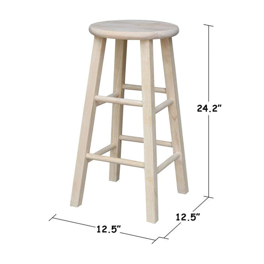 International Concepts - Round Top Stool - 24inSH - 1S-524 veiw 2