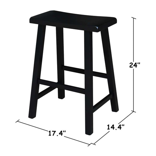 International Concepts - Saddle Seat Stool - 24in in Black Finish - 1S37-682 veiw 2