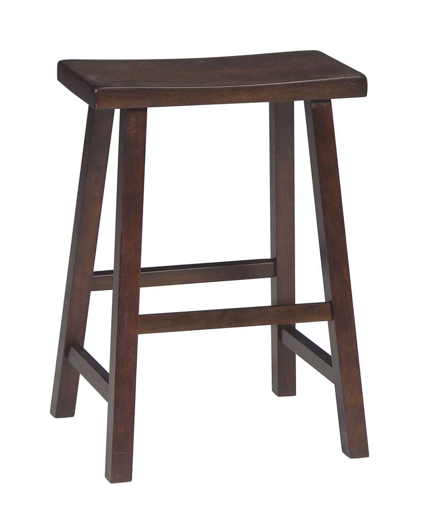 International Concepts - Saddle Seat Stool - 24in in Walnut Finish - 1S61-682 veiw 1