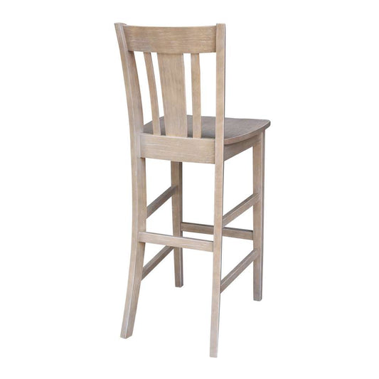 International Concepts - San Remo Bar Height Stool - 30inSH in Washed Gray Taupe Finish - S09-103 veiw 2