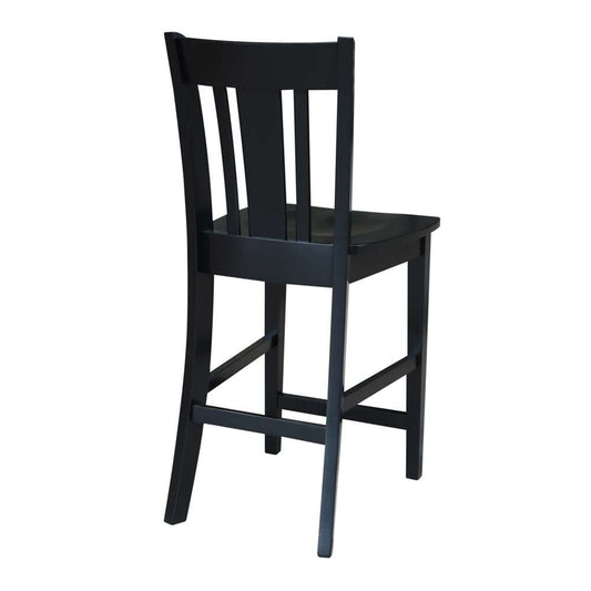 International Concepts - San Remo Counter Height Stool - 24inSH in Black Finish - S46-102 veiw 2